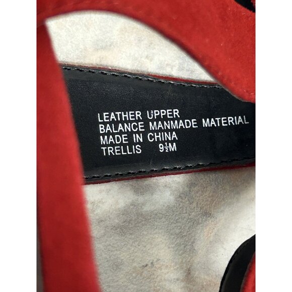 Classiques Entier Trellis Suede Strap Buckle Heels in Red - Sz 9.5M - Picture 6 of 10
